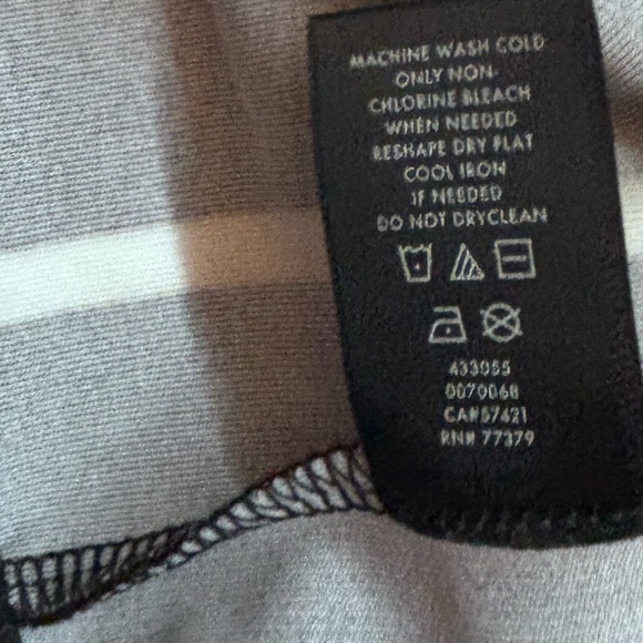 Ann Taylor Black and White Long Sleeve stripe matte jersey wrap Dress - Picture 5 of 5